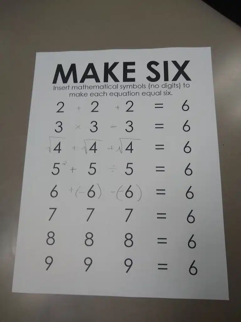 Make Six Puzzle - Number Challenge