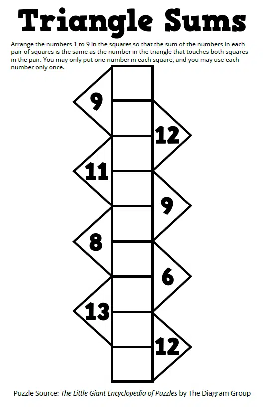 Triangle Sums Puzzle