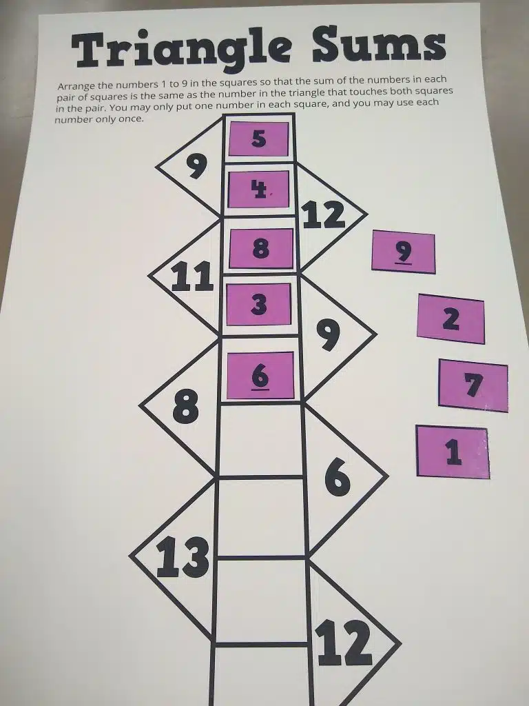 Triangle Sums Puzzle