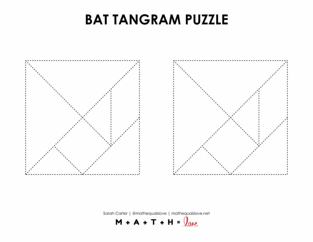 tangram pieces for bat tangram puzzle.