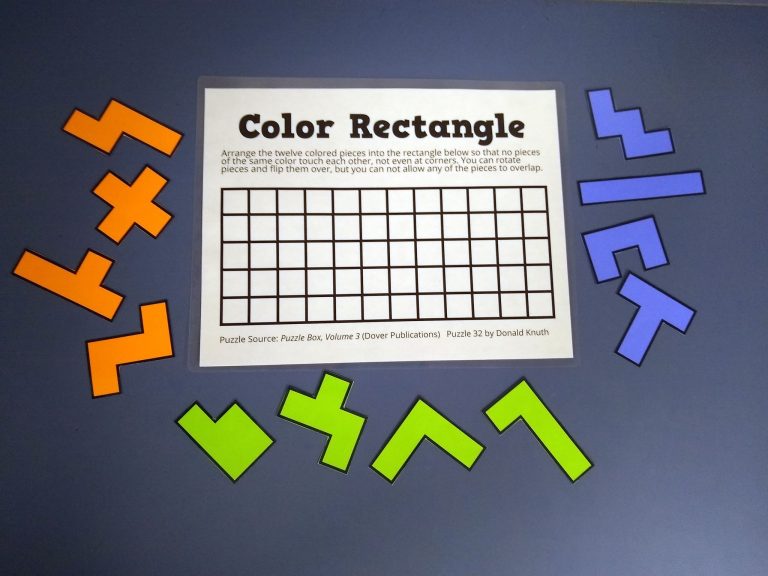 Color Rectangle Puzzle Math = Love