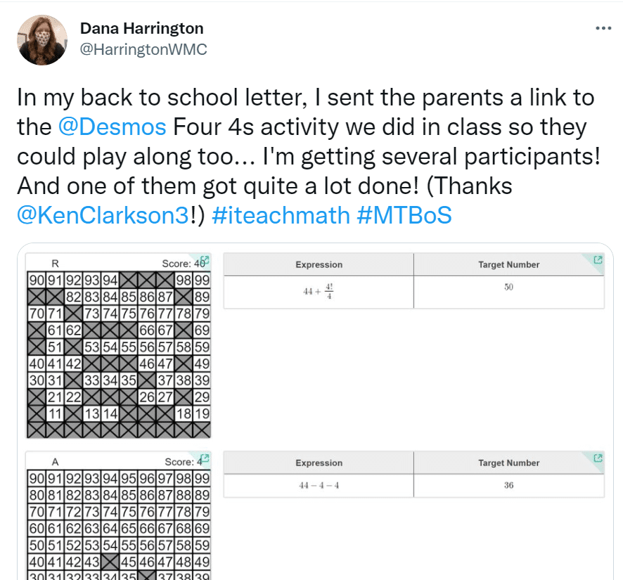 four fours desmos activity. 