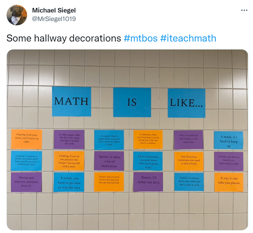 math is like classroom display. 