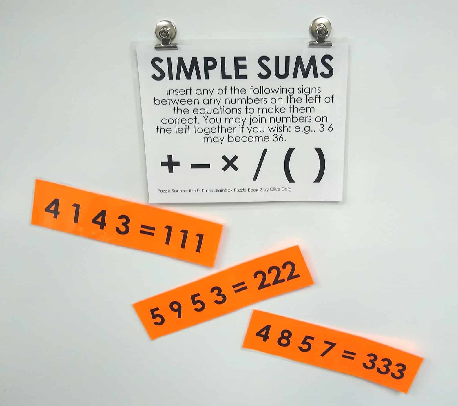 Simple Sums Puzzle | Math = Love