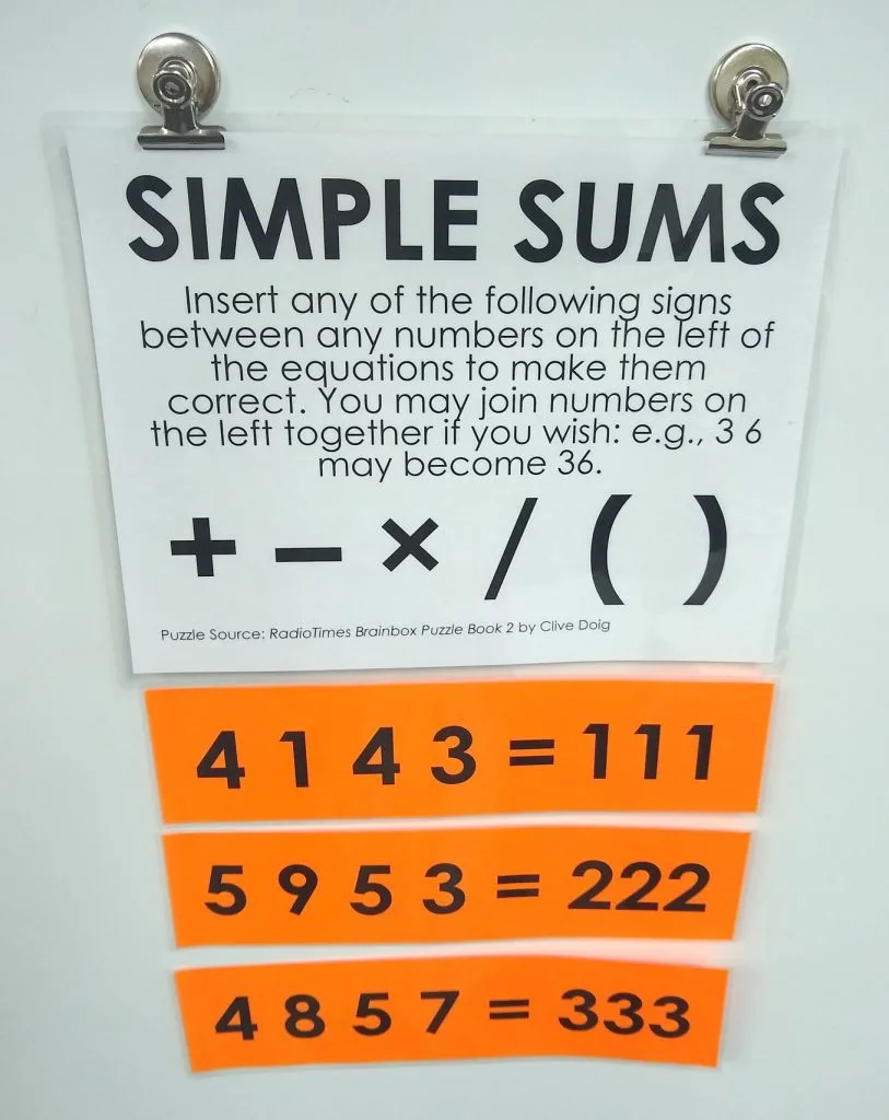 Simple Sums Puzzle