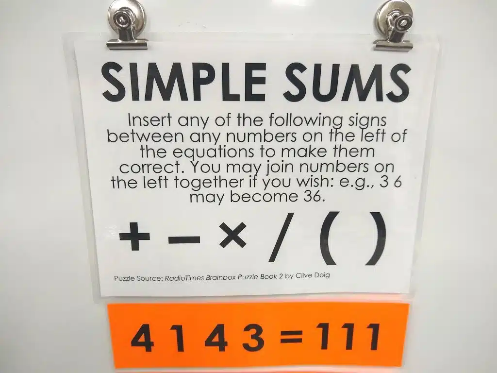 Simple Sums Puzzle