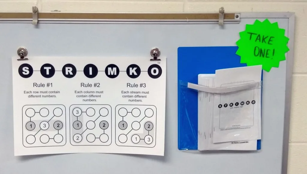 Strimko Puzzles Display in Classroom 