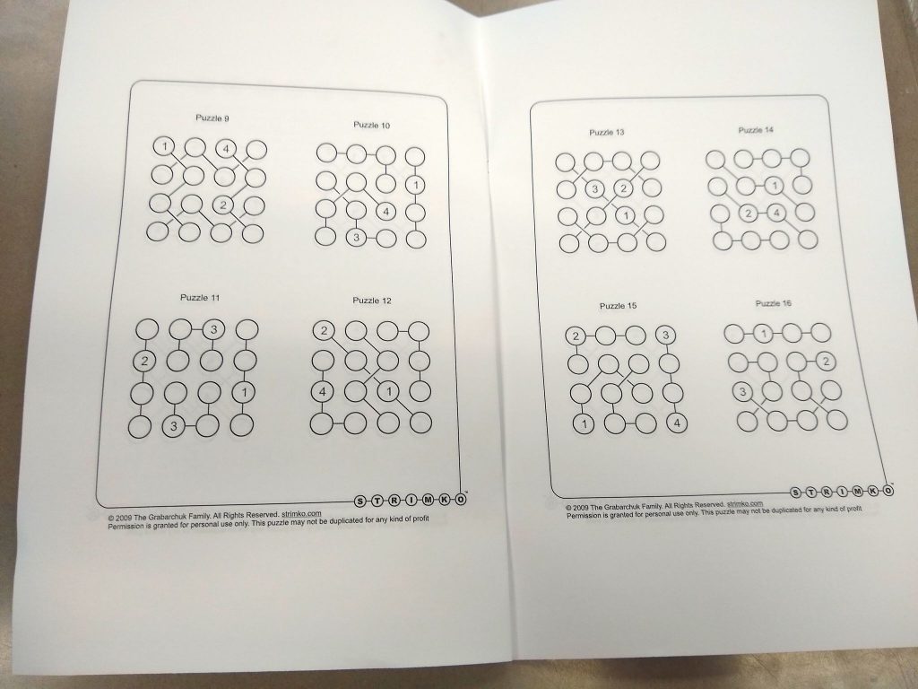 Booklet of Strimko Puzzles - Inside 