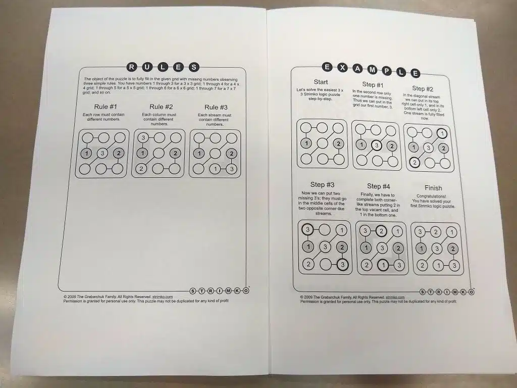 Rules and Example of Strimko Puzzles 