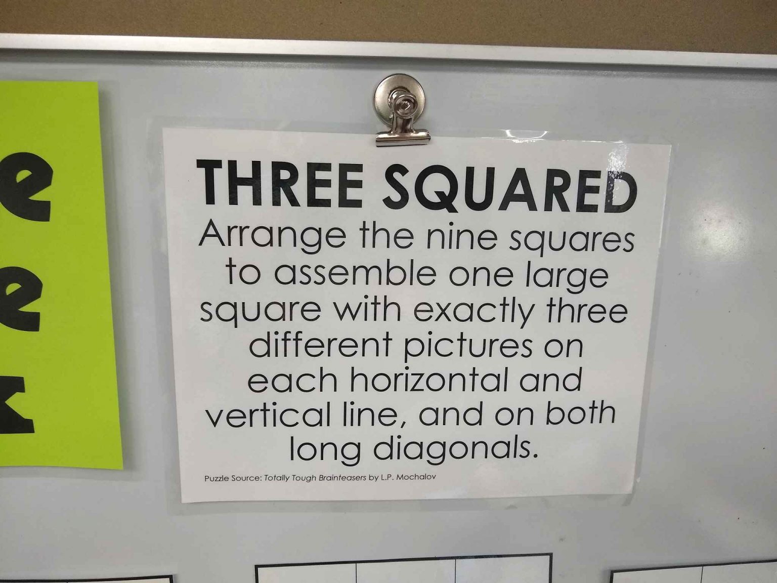 Three Squared Puzzle | Math = Love