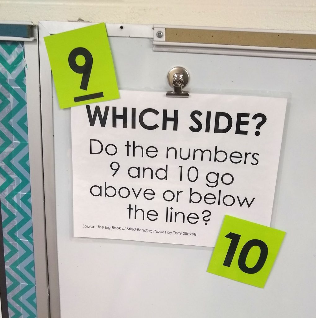Which Side of the Line Numbers Puzzle