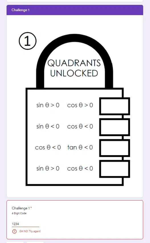 Quadrants Unlocked Activity