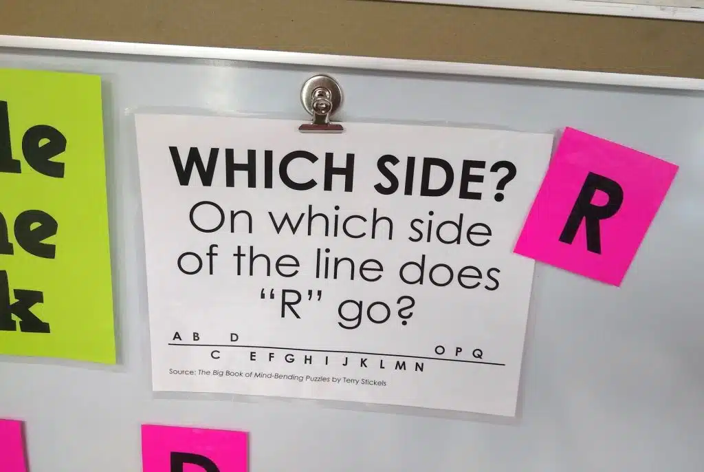 Which Side of the Line Letters Puzzle