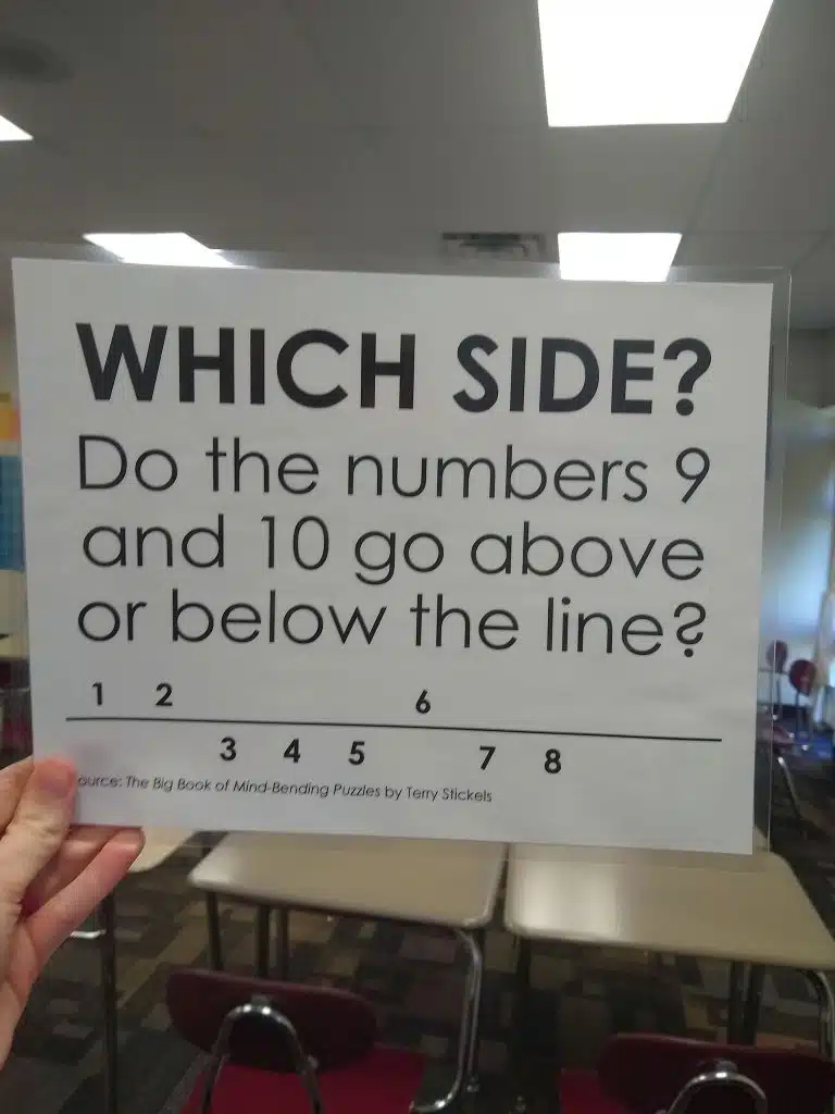 Which Side of the Line Numbers Puzzle