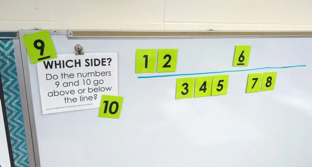 Which Side of the Line Numbers Puzzle