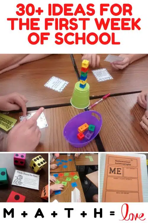 Ideas for First Week of School Activities for Math Class