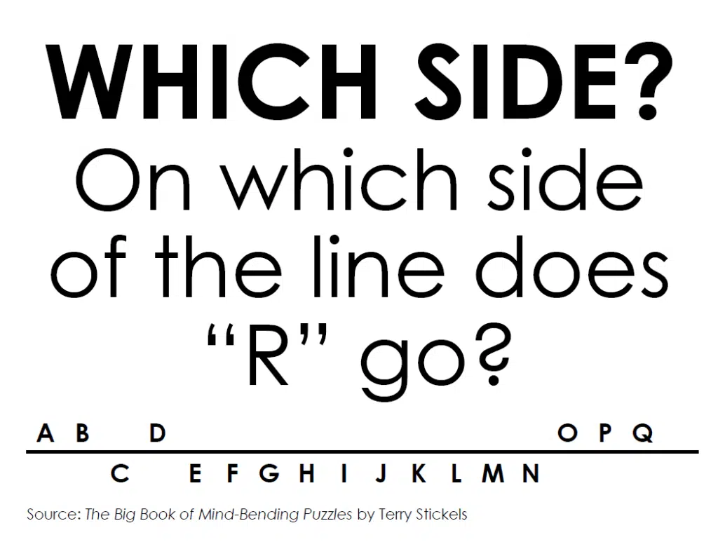 Which Side of the Line Letters Puzzle