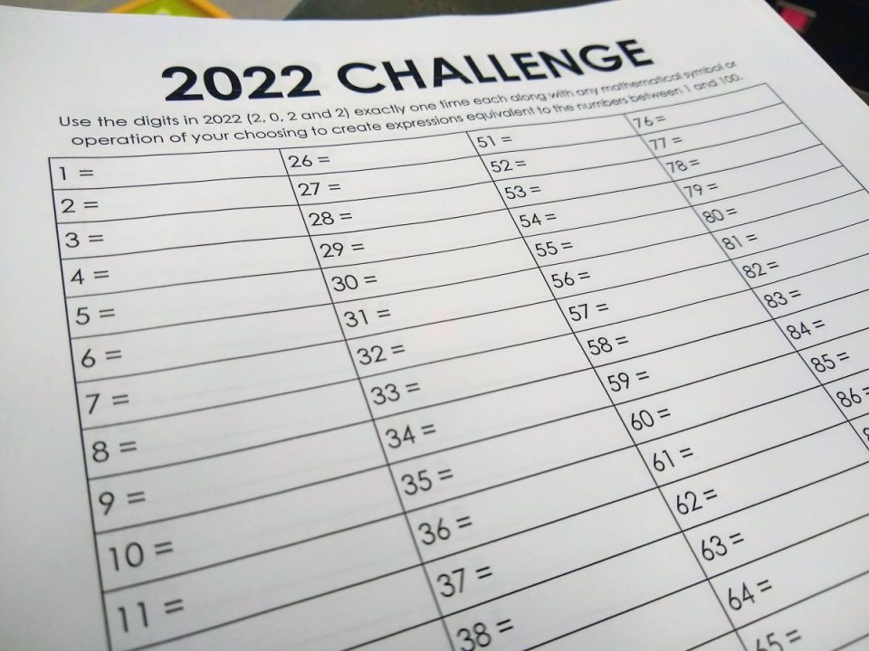 2023 Challenge Yearly Number Challenge Math = Love