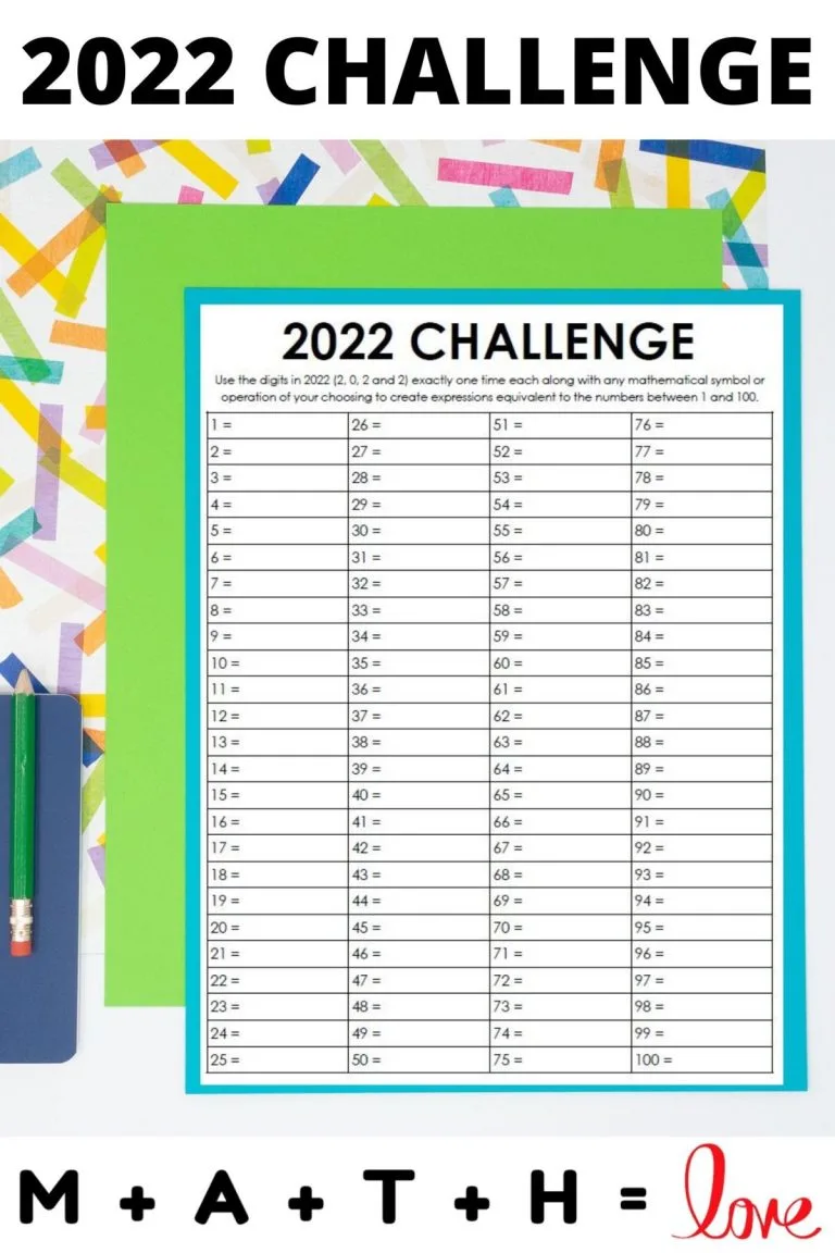 yearly number math challenge
