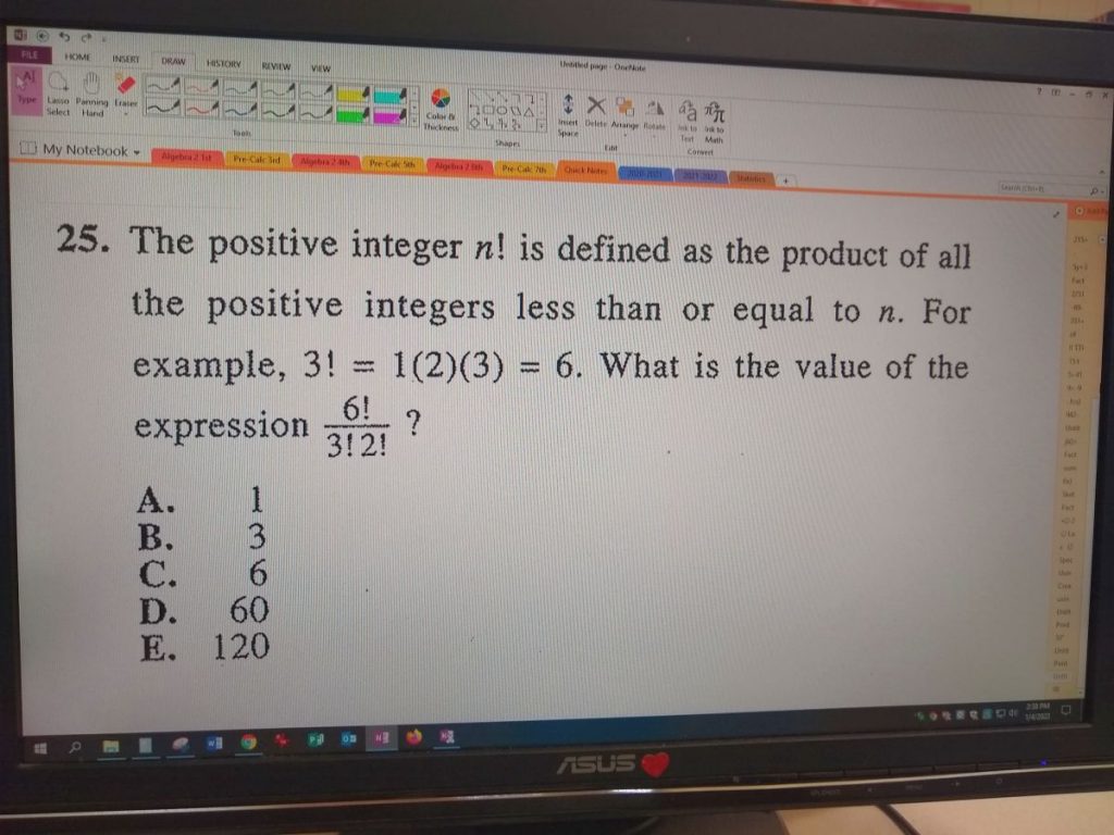 Factorial Question from ACT Exam 