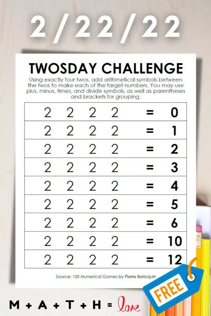 Screenshot of Twosday Challenge Activity with Rules