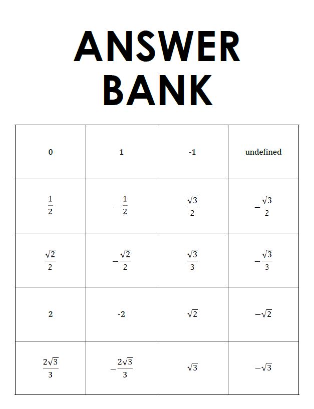 answer bank 