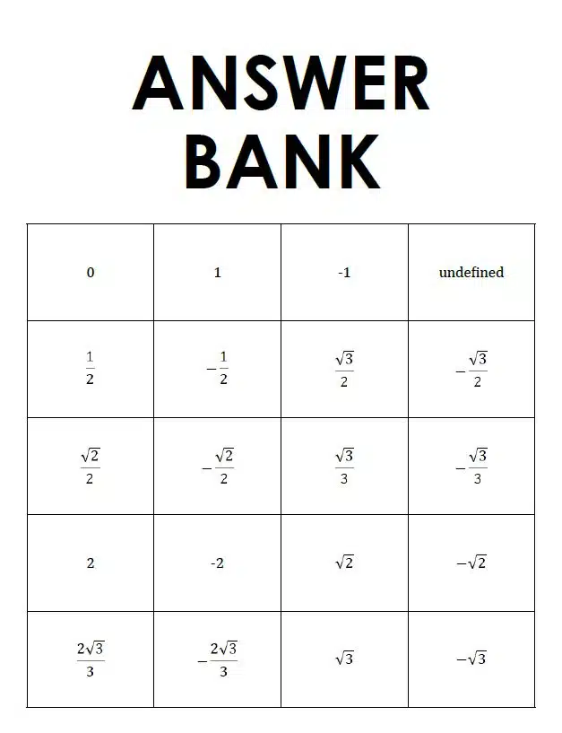 answer bank 