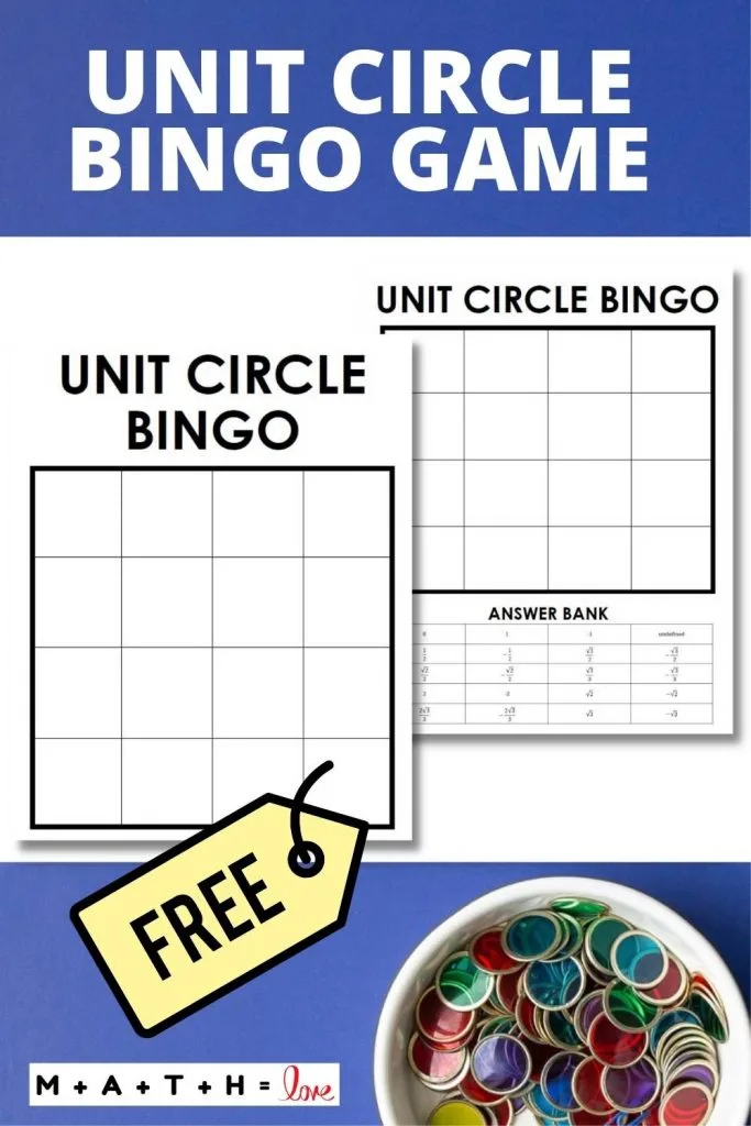 unit circle bingo game templates with picture of bingo chips