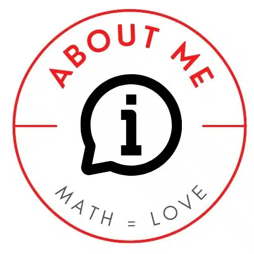 Circle with text of About Me and information logo