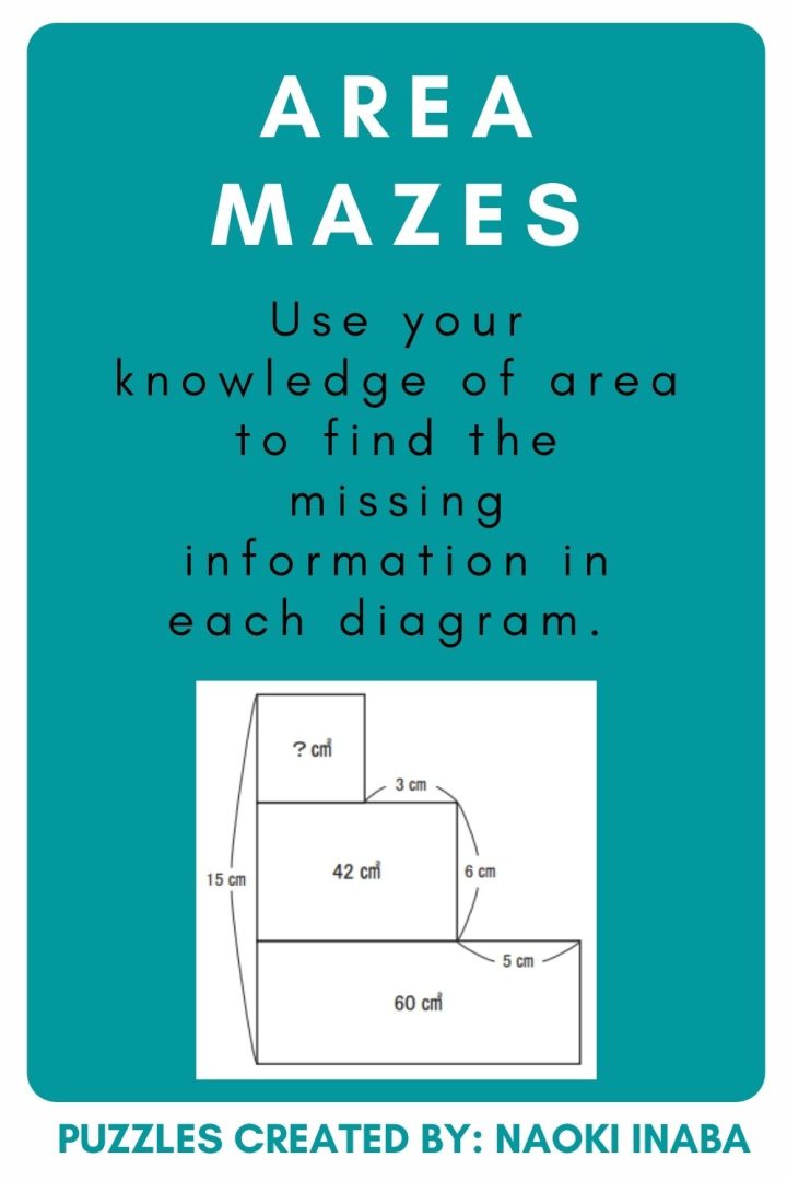 Area Maze Puzzles from Naoki Inaba Math = Love