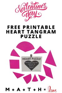 Printable Heart Tangram Puzzle.