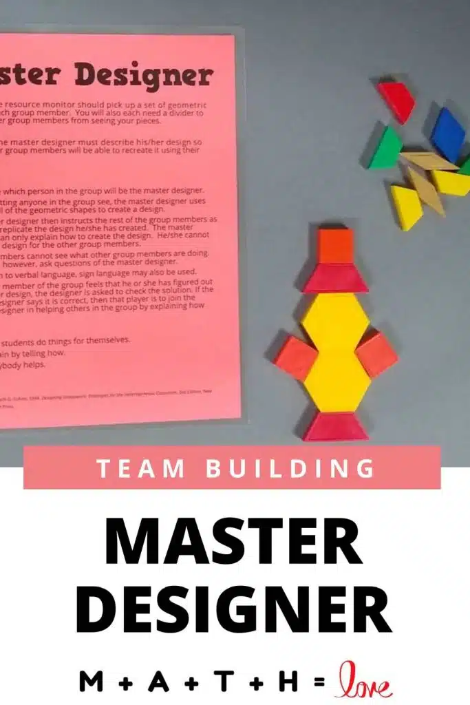 master designer activity for team-building. 