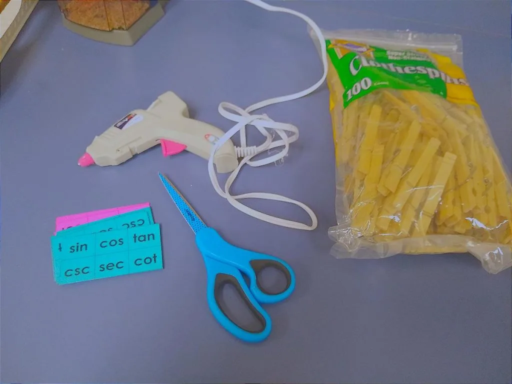 supplies for Parent Graphs of Trig Functions Clothespin Matching Activity
 