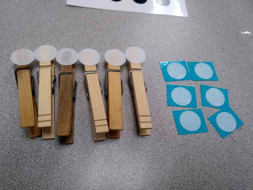 velcro dots on clothespins 