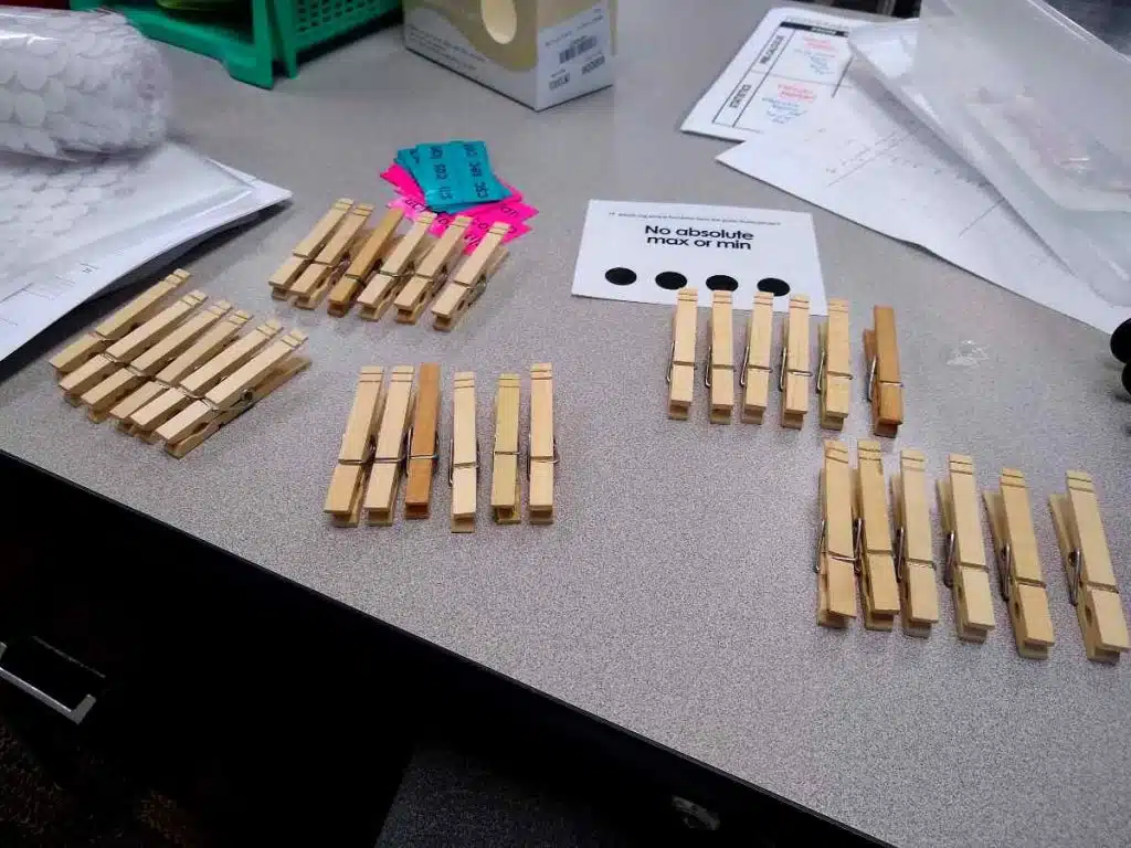 clothespins on desk 