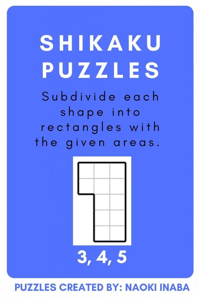 Shikaku Puzzle Instructions by Naoki Inaba. 
