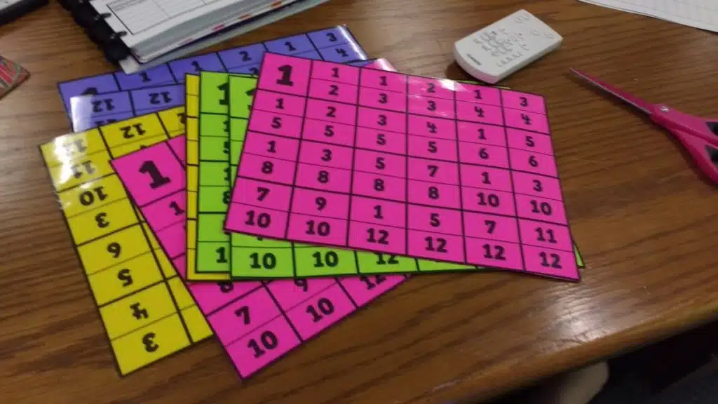 cards for fraction war card game. 