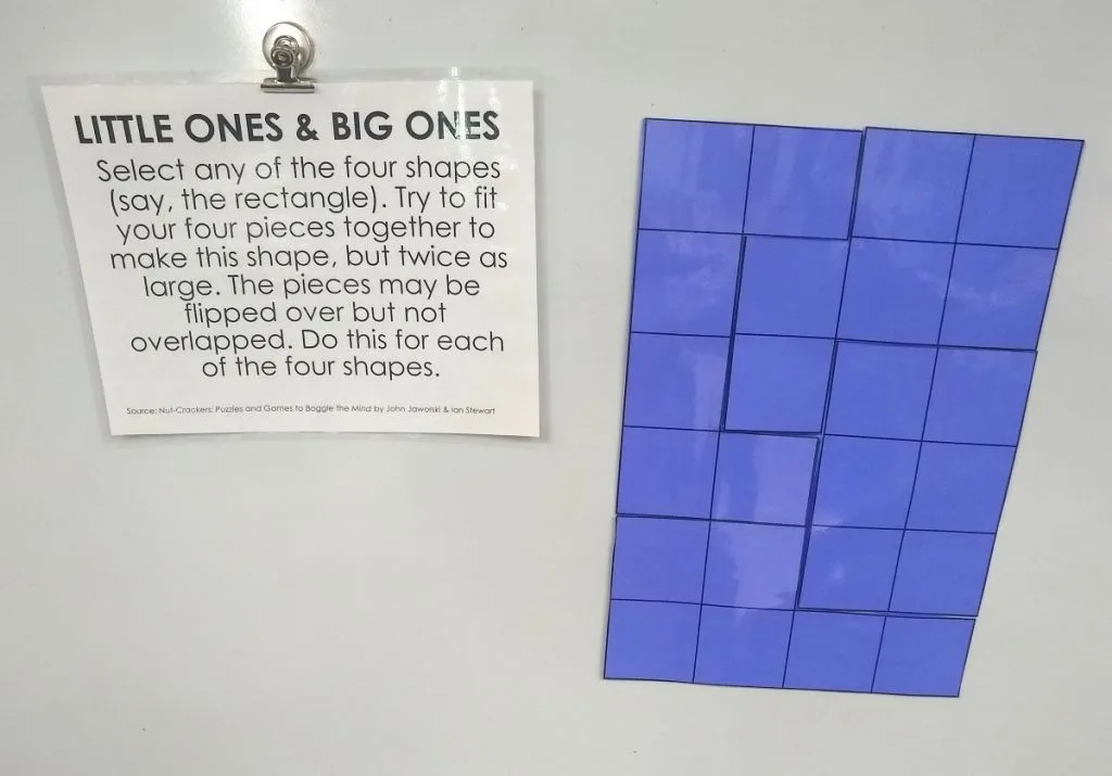 solved example of Little Ones and Big Ones Puzzle
