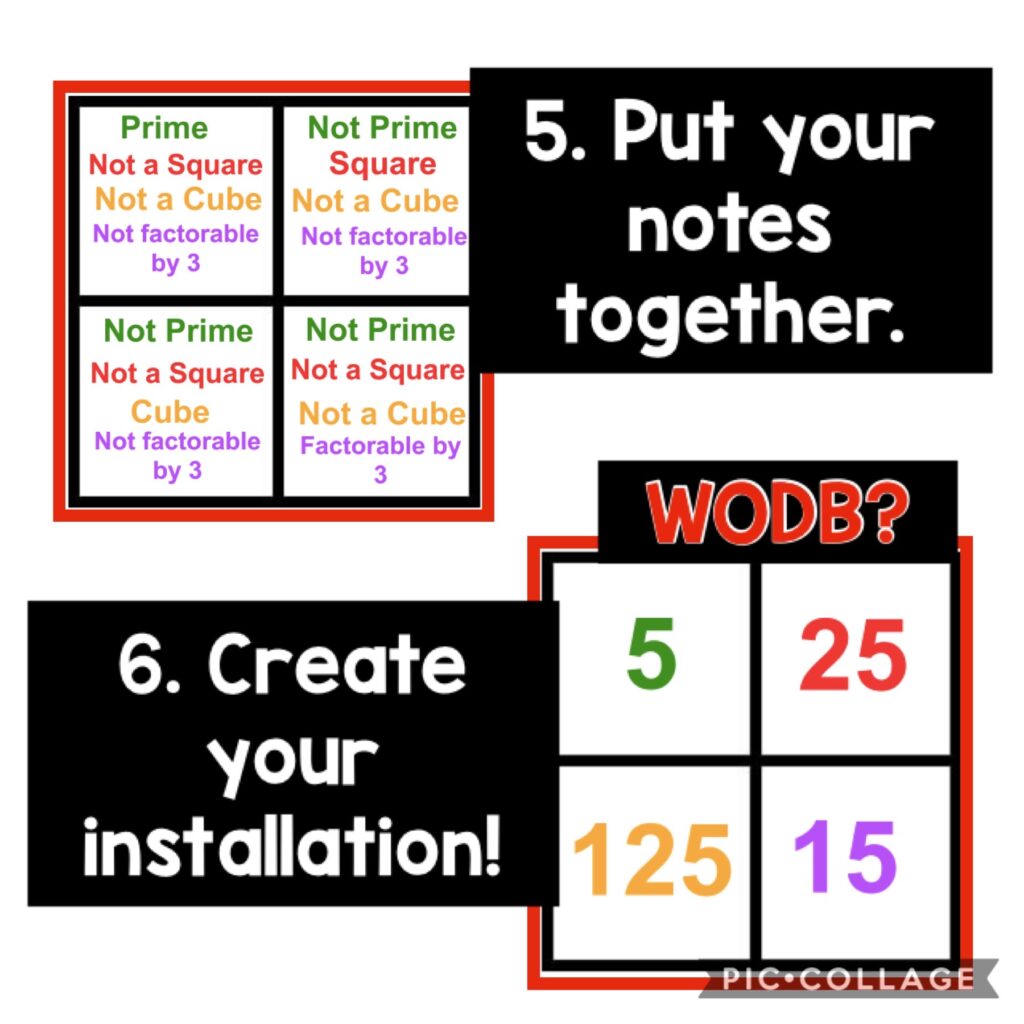 steps for creating a which one doesn't belong puzzle. 