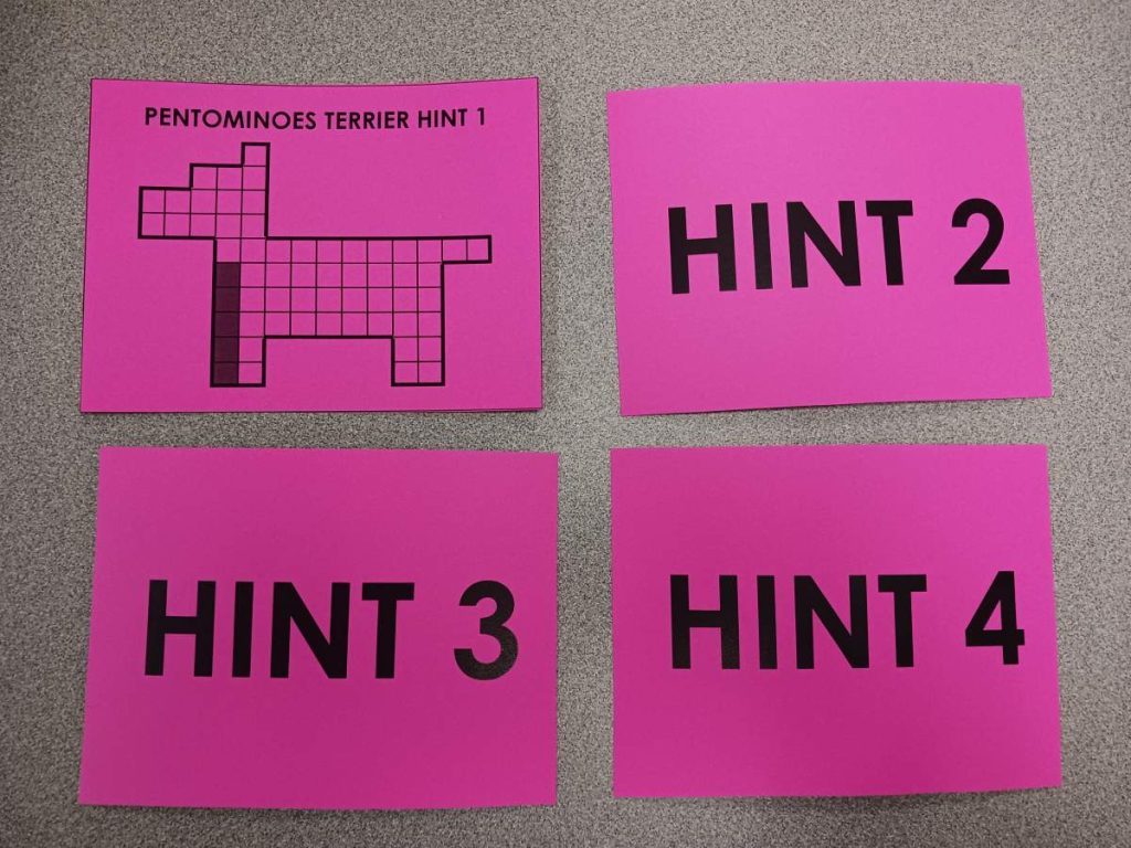 pentominoes terrier puzzle hint cards 