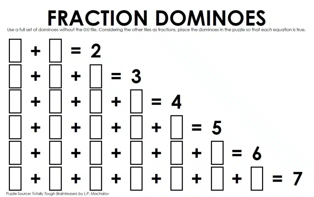 Fraction Dominoes Puzzle
