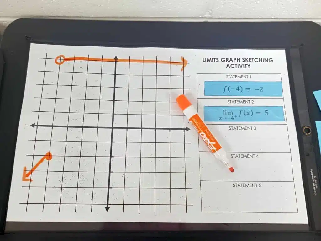 Limits Graph Sketching Activity for Calculus
