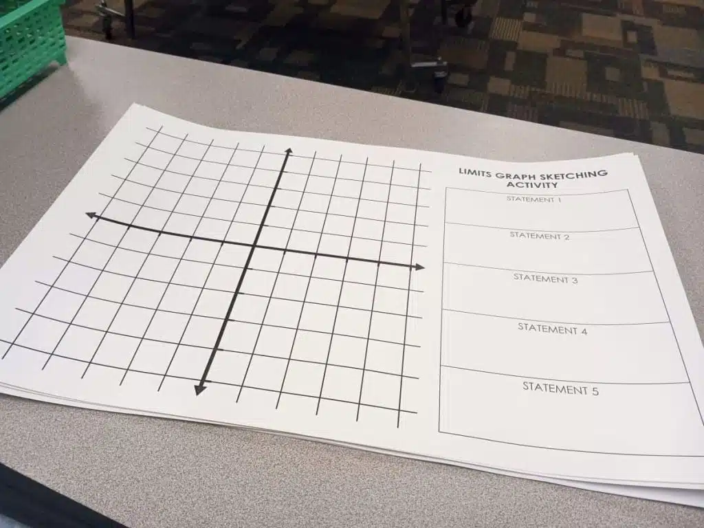 Limits Graph Sketching Activity for Calculus
