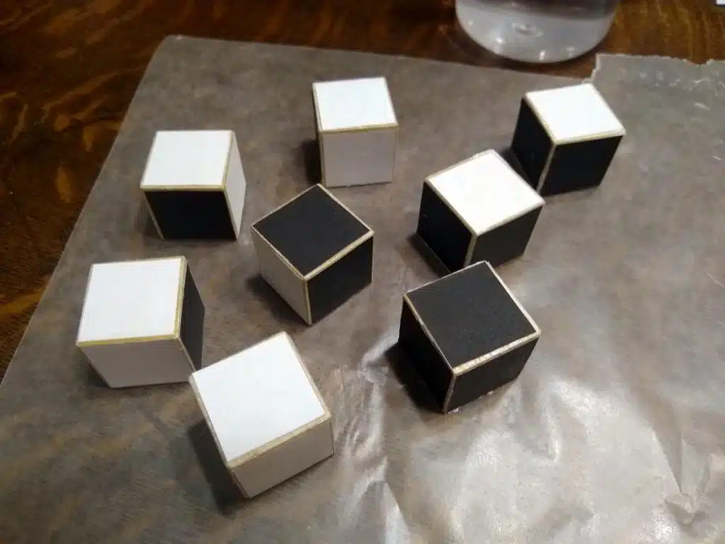 finished black and white cubes for chess cube puzzle 