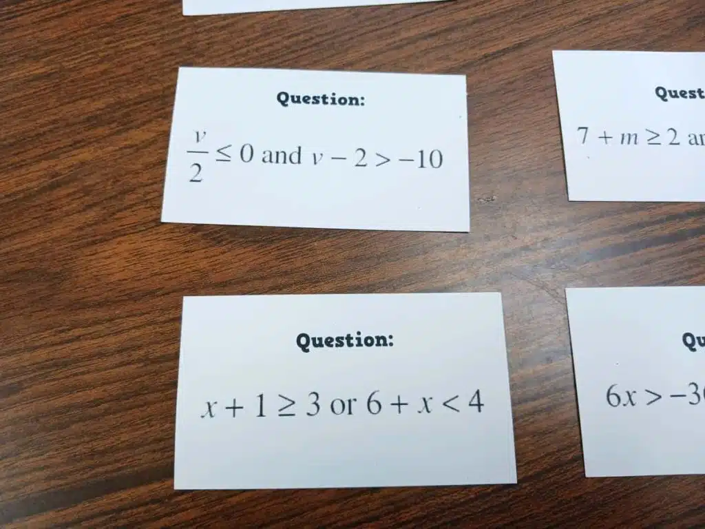 compound inequalities activity