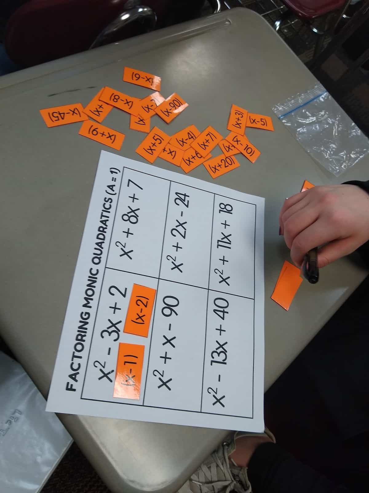 Factoring Quadratics Practice Activity (When a = 1) | Math = Love