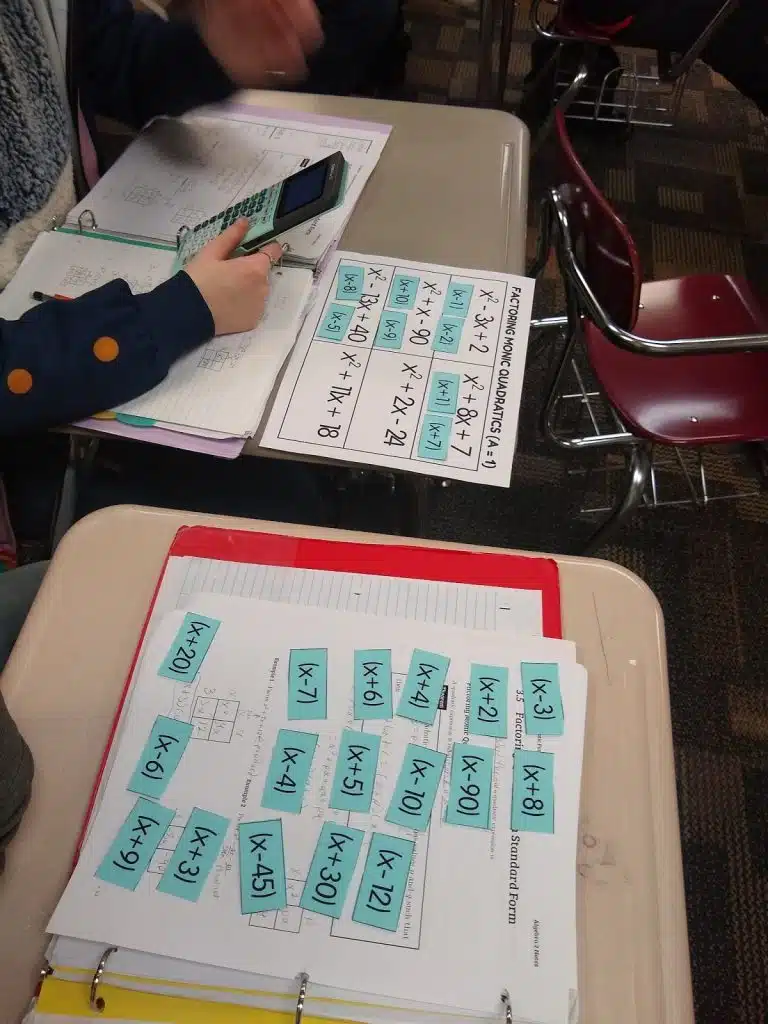 Factoring Quadratics Practice Activity (When a = 1)