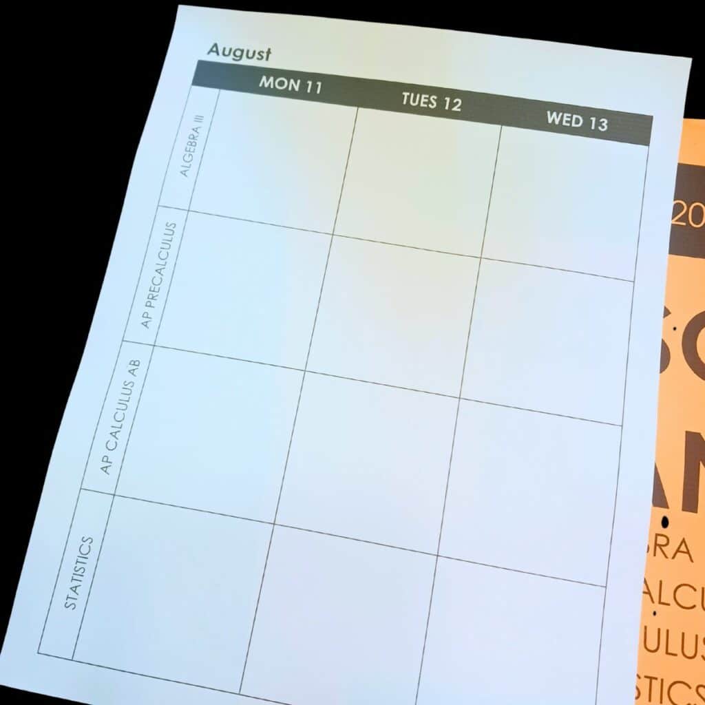 first page of lesson plan book template. 