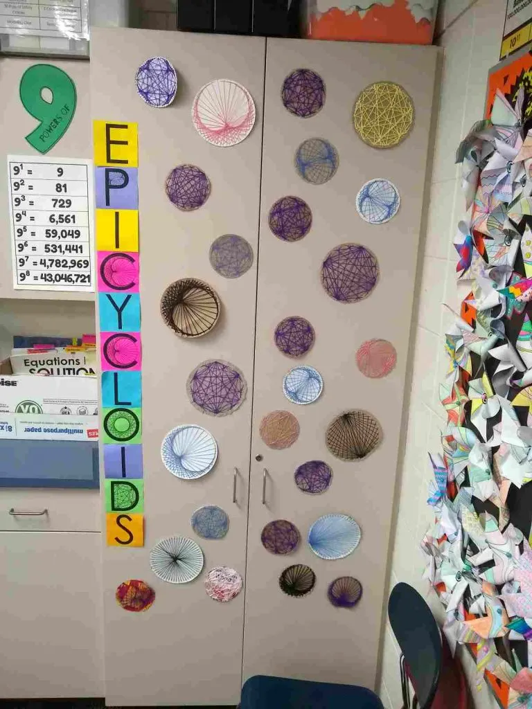 epicycloids display in math classroom 
