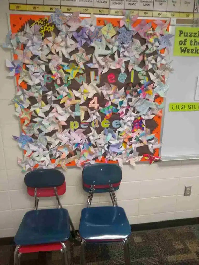 pinwheels for peace bulletin board 